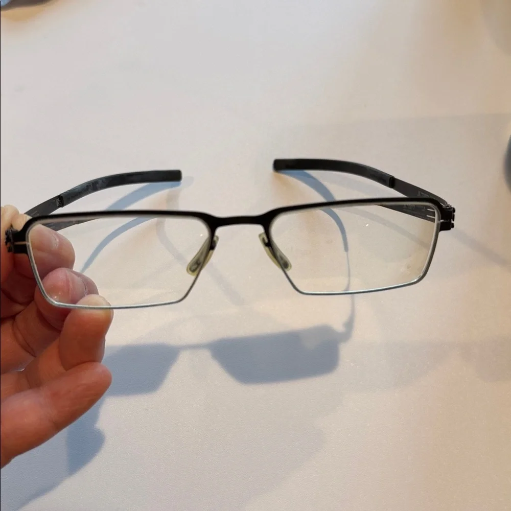 ic! berlin Lior A. Black Stainless Steel Eyeglass Frames | Full Set